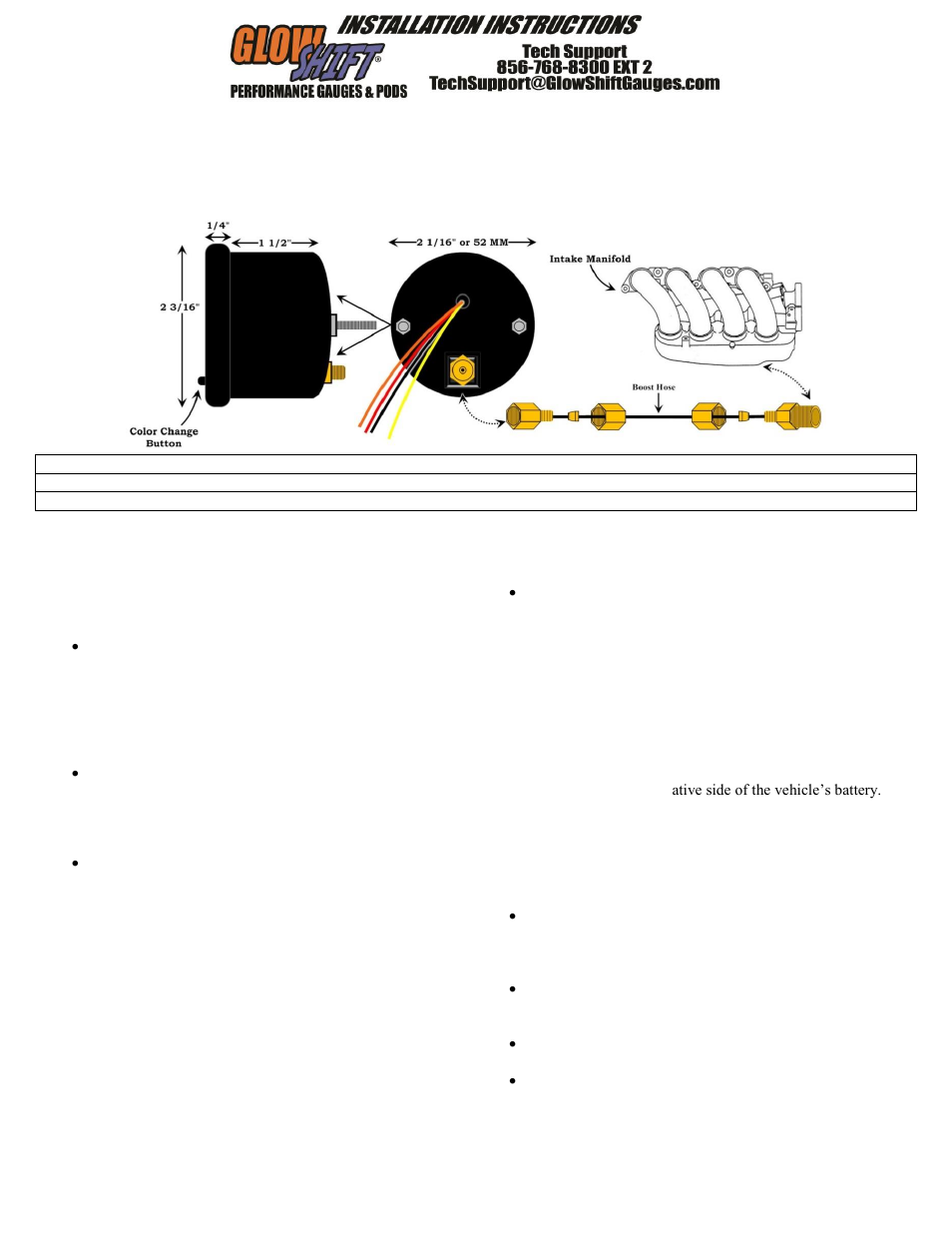 GlowShift Diesel Set- 60 PSI Boost, Pyrometer EGT, 30 PSI Fuel Pressure User Manual | 5 pages