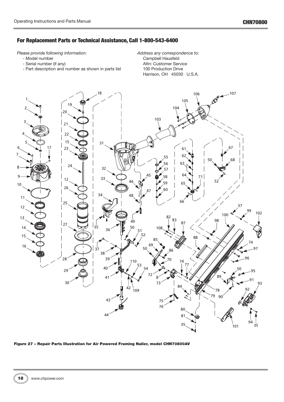 Campbell Hausfeld IN727700AV User Manual | Page 18 / 60