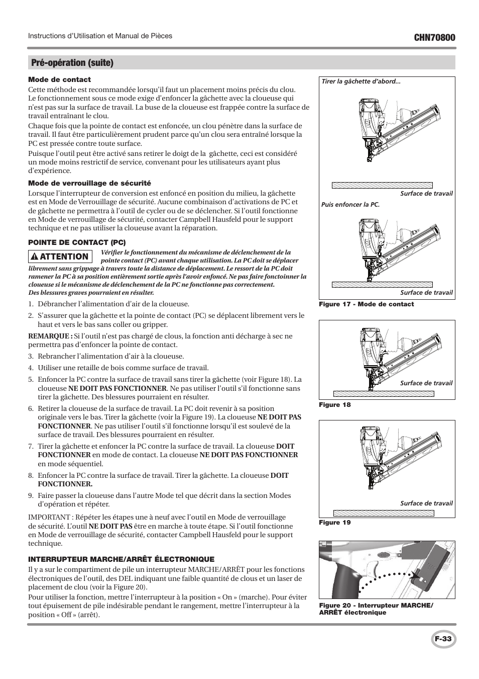 Pré-opération (suite) | Campbell Hausfeld IN727700AV User Manual | Page 33 / 60