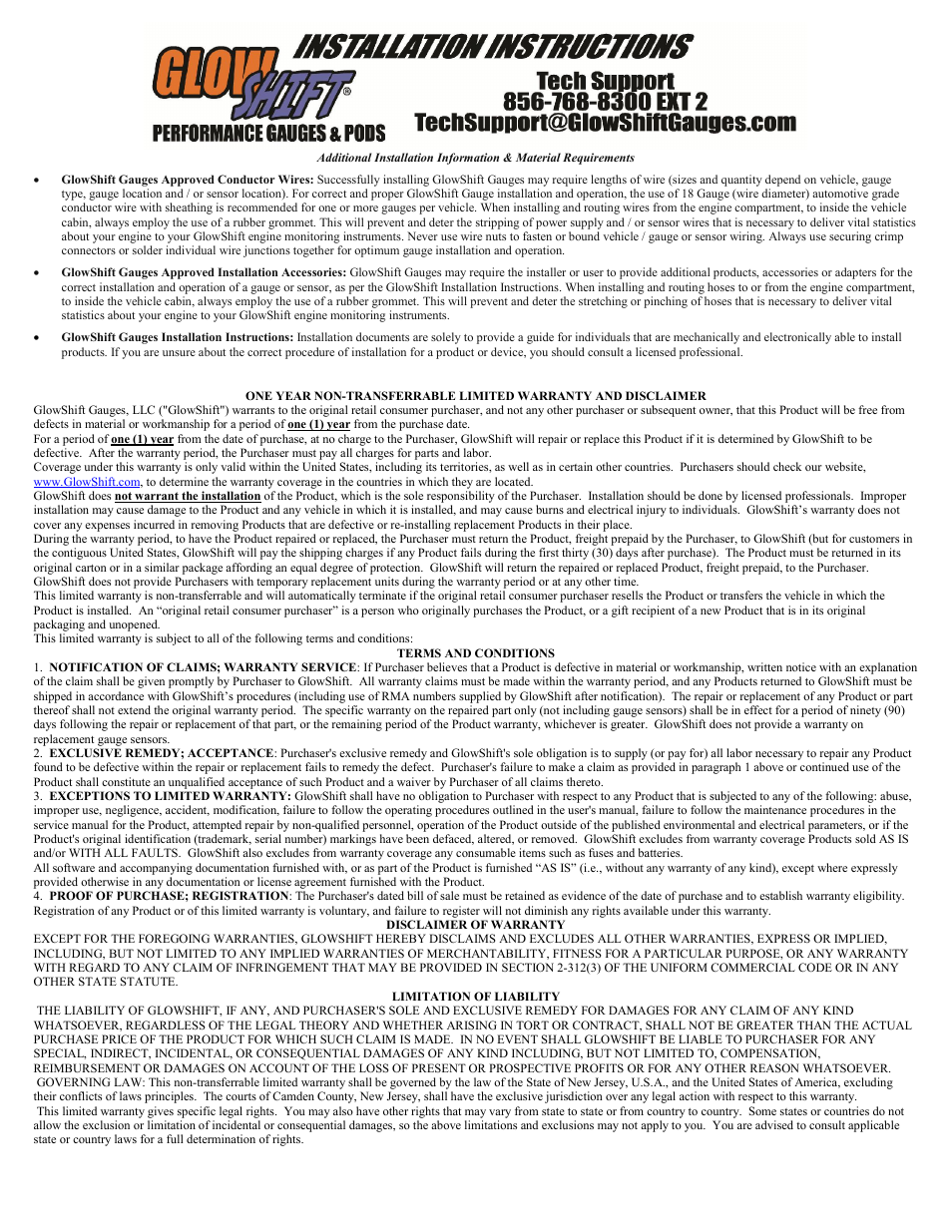 GlowShift Volt Gauge User Manual | Page 2 / 2