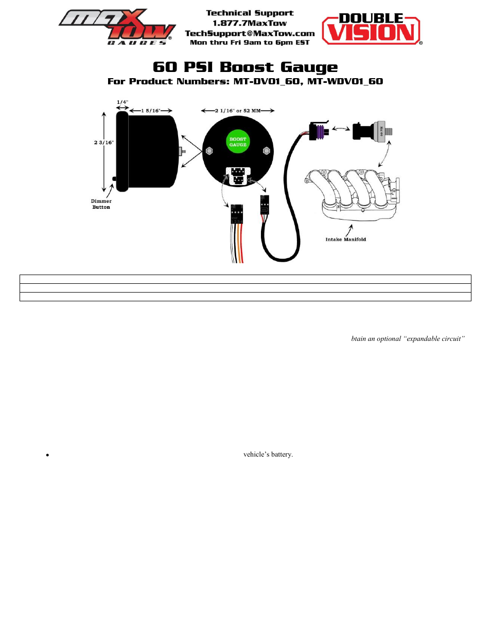 GlowShift 30 PSI Fuel PSI User Manual | 5 pages