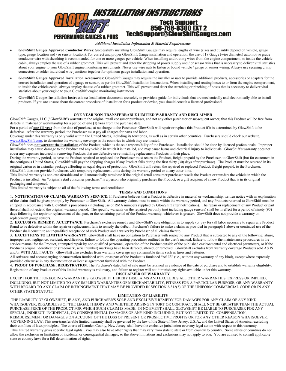 GlowShift 2" Tachometer Gauge User Manual | Page 2 / 2