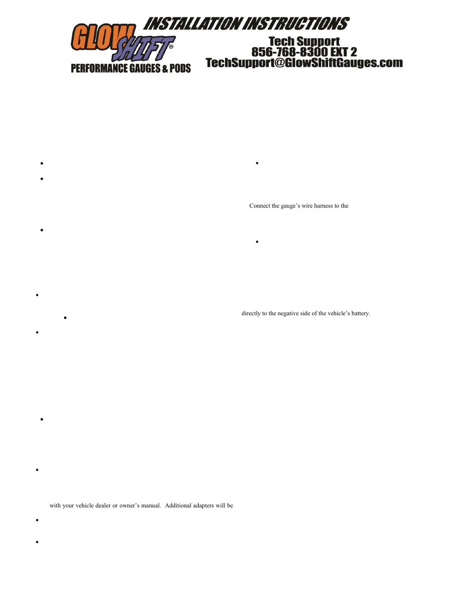 GlowShift 3in1 Diesel Combo Gauge - Boost, Pyrometer, Temperature User Manual | 2 pages