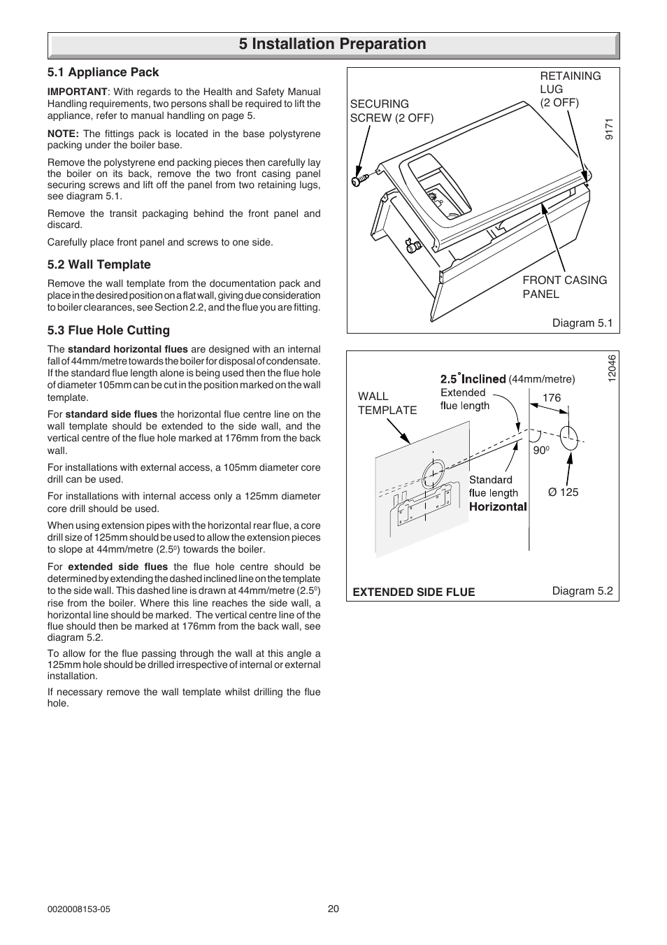 5 installation preparation | Glow-worm 12-38hxi Range User Manual | Page 20 / 44