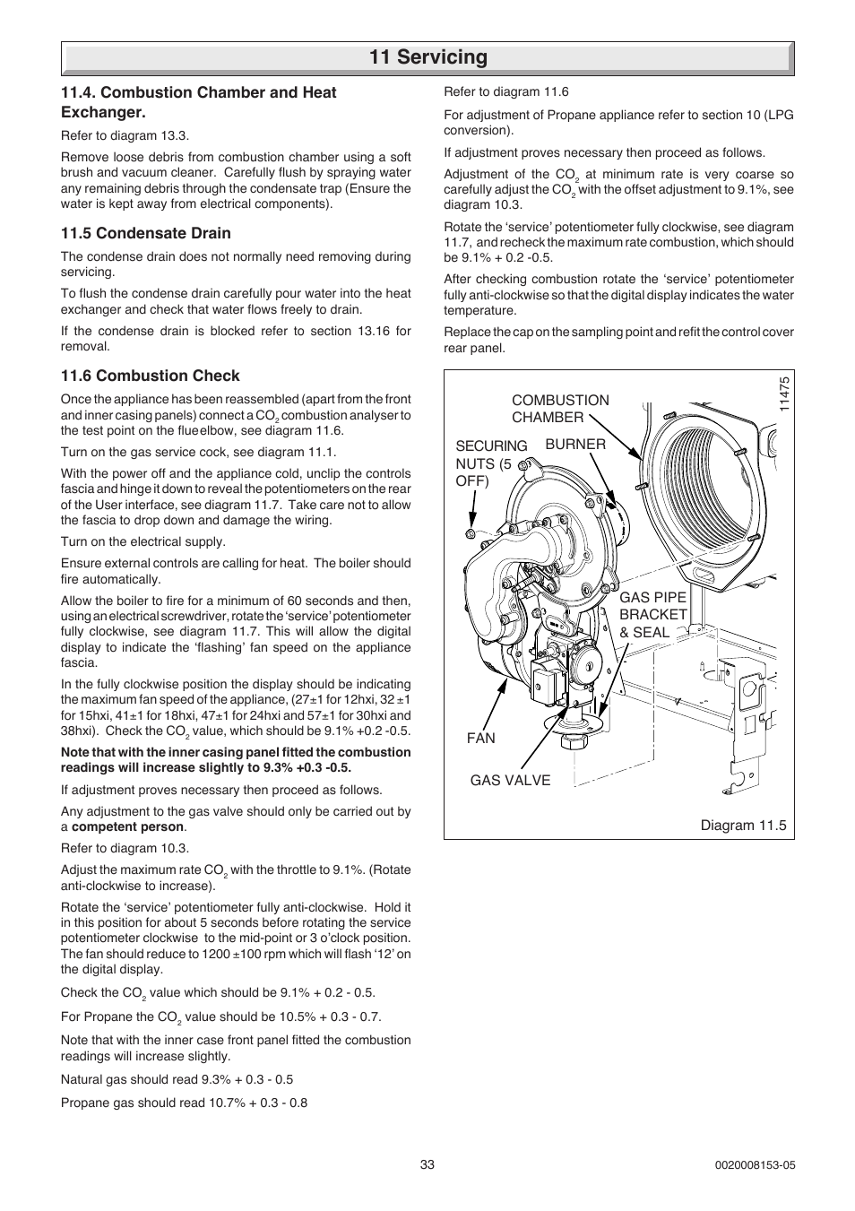 11 servicing | Glow-worm 12-38hxi Range User Manual | Page 33 / 44