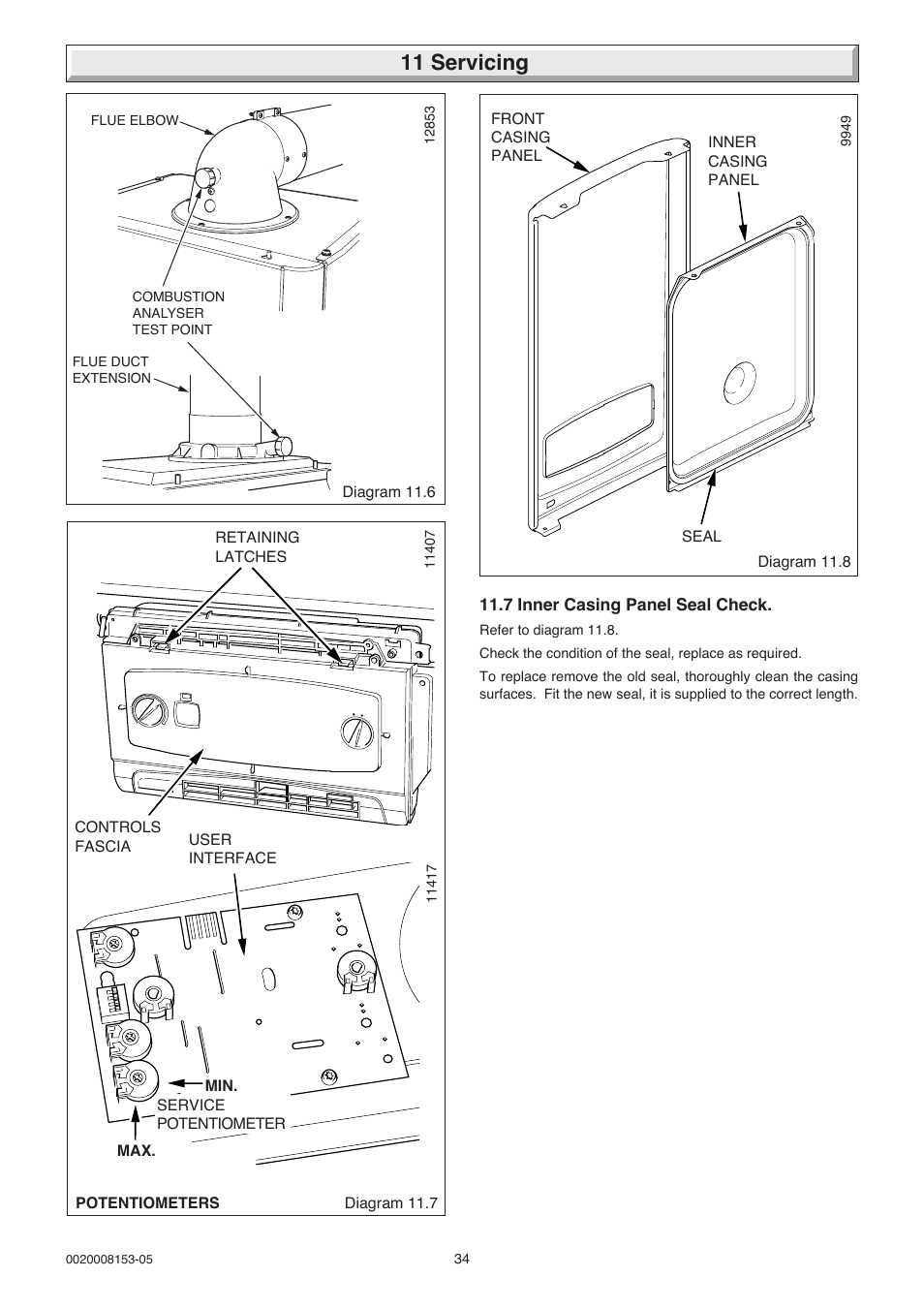 11 servicing | Glow-worm 12-38hxi Range User Manual | Page 34 / 44