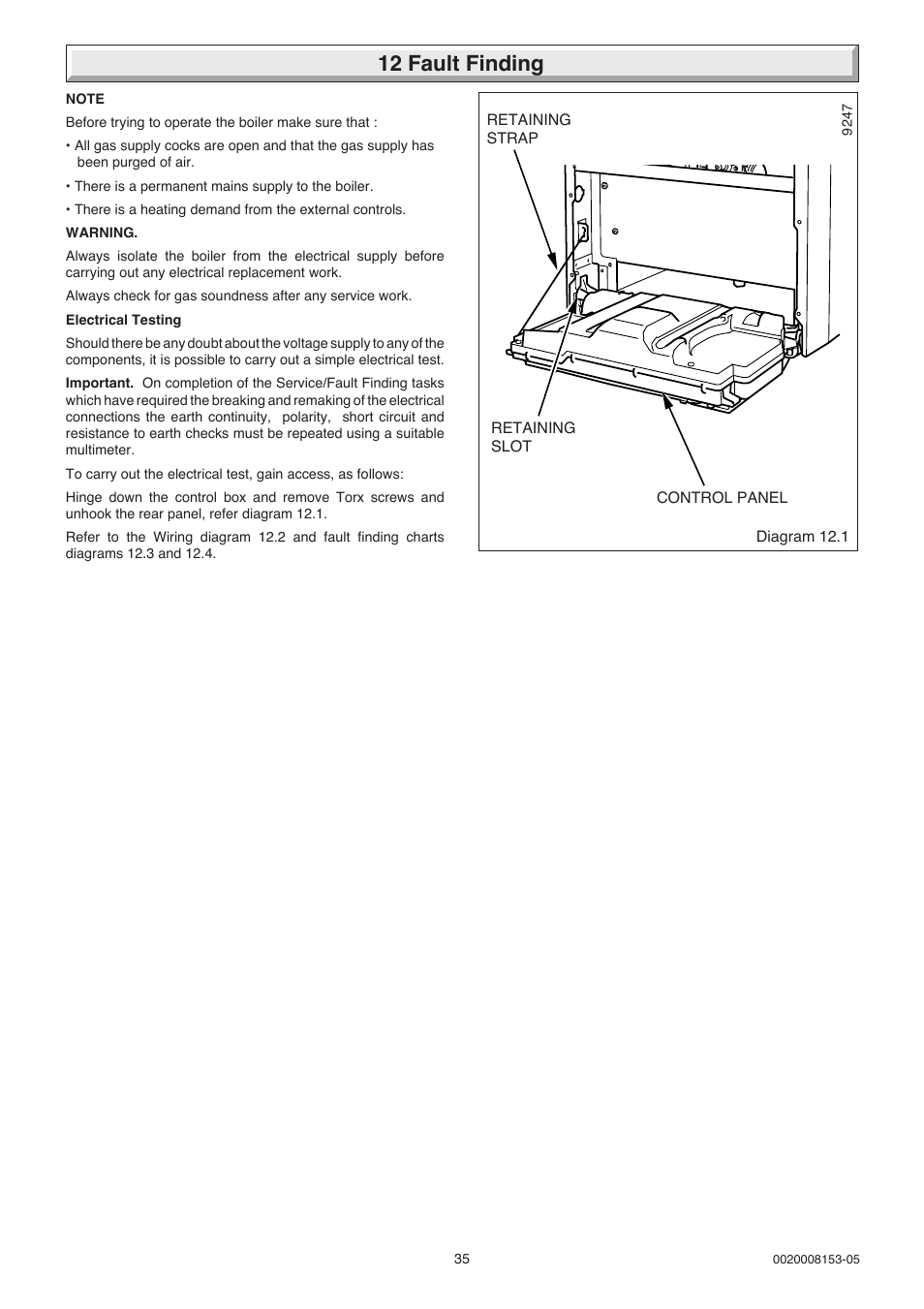 12 fault finding | Glow-worm 12-38hxi Range User Manual | Page 35 / 44