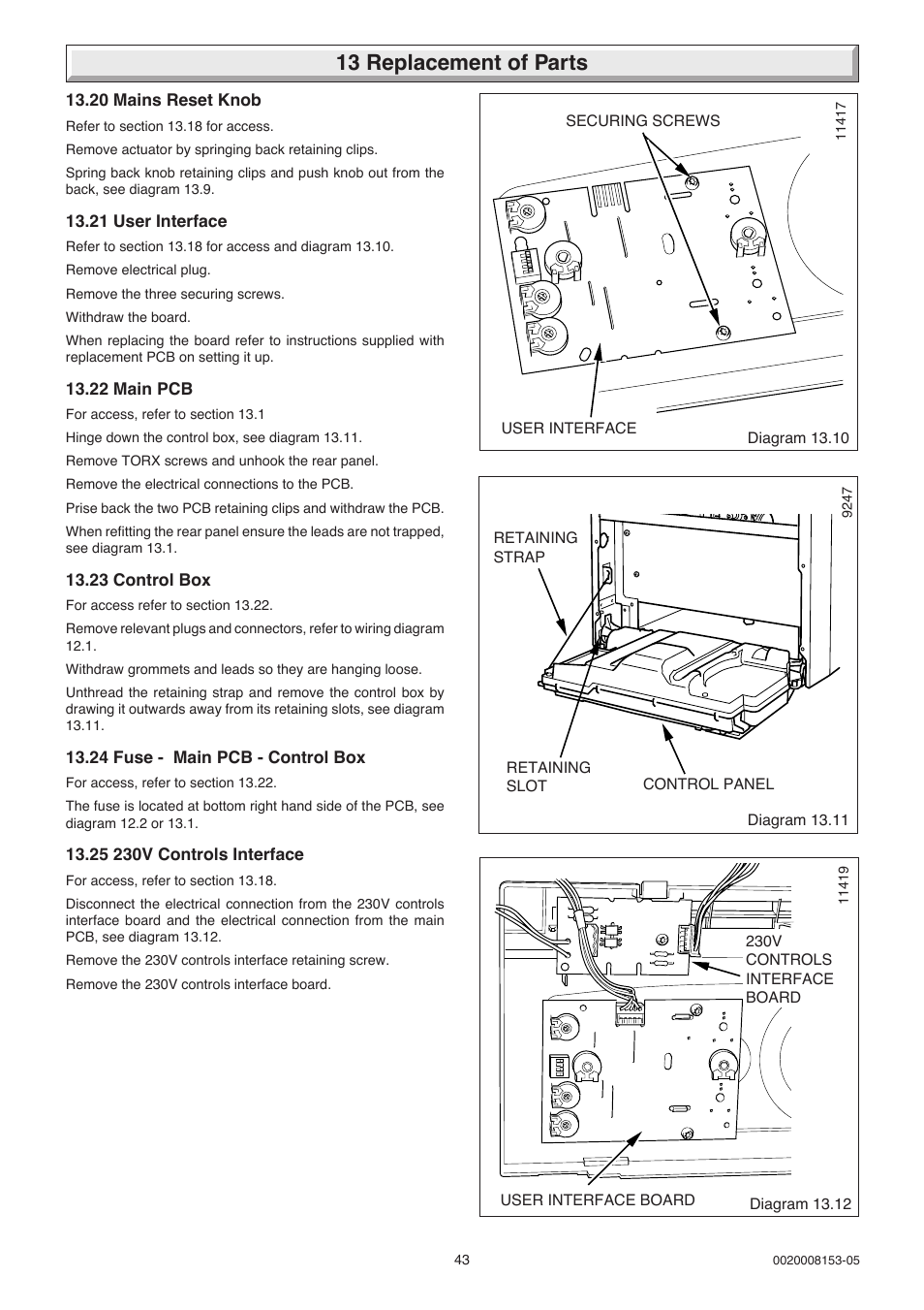 13 replacement of parts | Glow-worm 12-38hxi Range User Manual | Page 43 / 44
