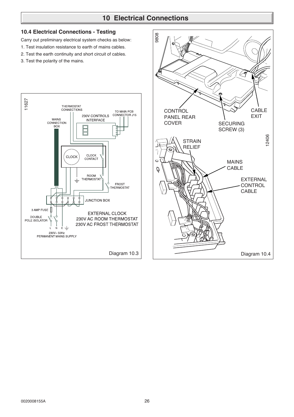 10 electrical connections | Glow-worm 18-30sxi Range User Manual | Page 26 / 48