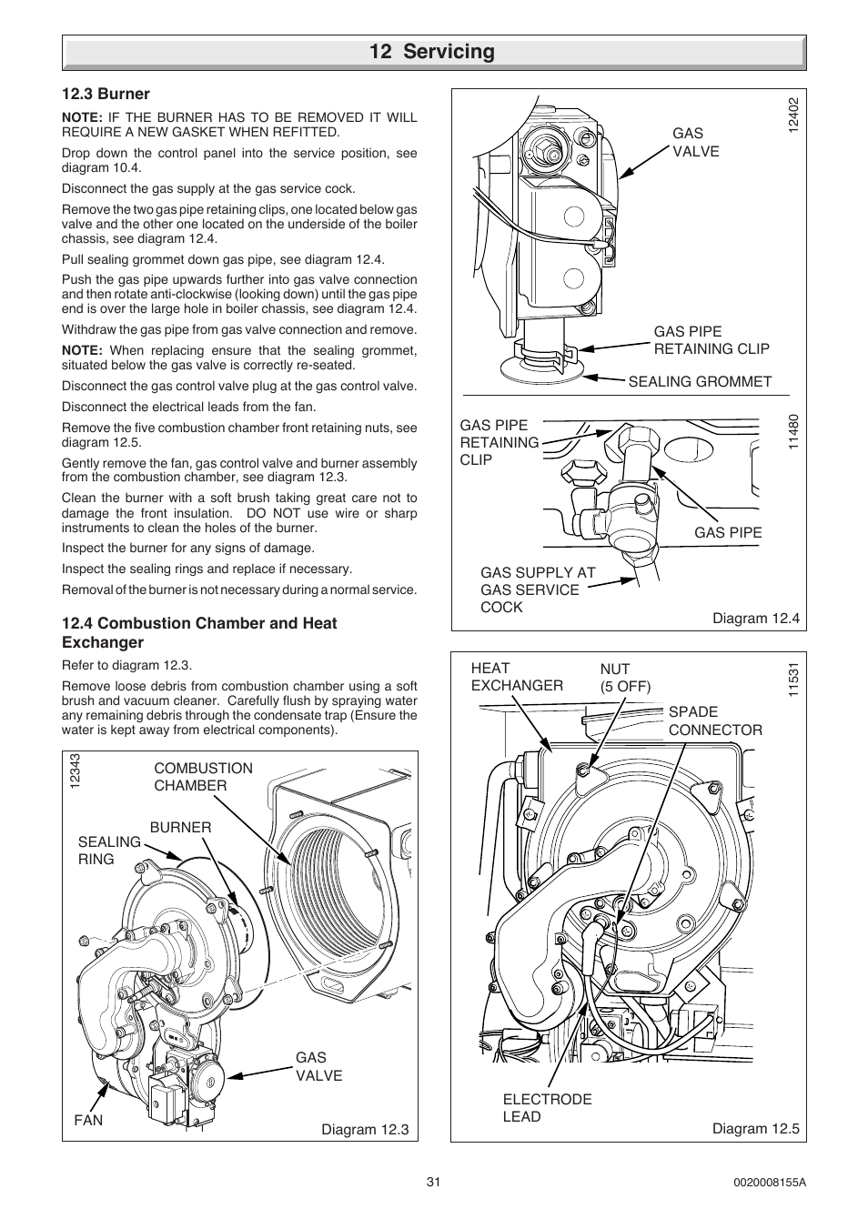 12 servicing | Glow-worm 18-30sxi Range User Manual | Page 31 / 48