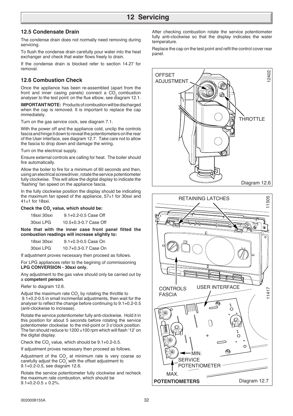 12 servicing | Glow-worm 18-30sxi Range User Manual | Page 32 / 48