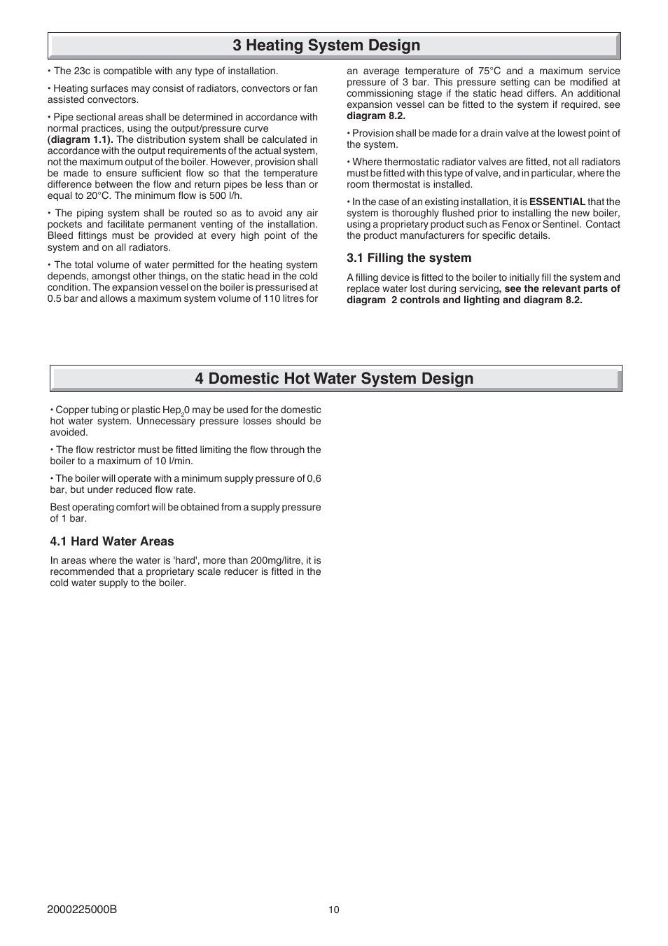 3 heating system design, 4 domestic hot water system design | Glow-worm 23c User Manual | Page 10 / 44