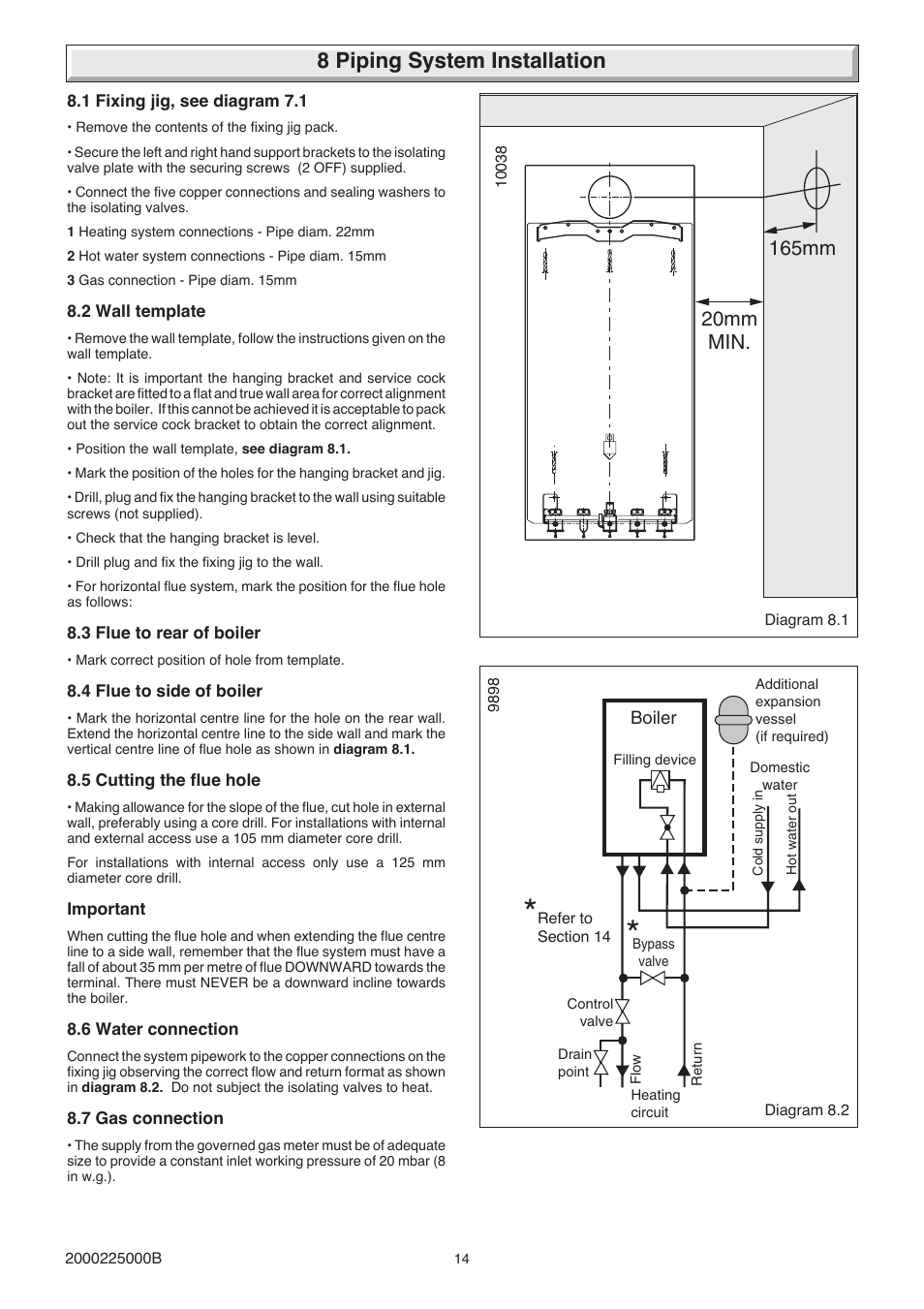 8 piping system installation | Glow-worm 23c User Manual | Page 14 / 44