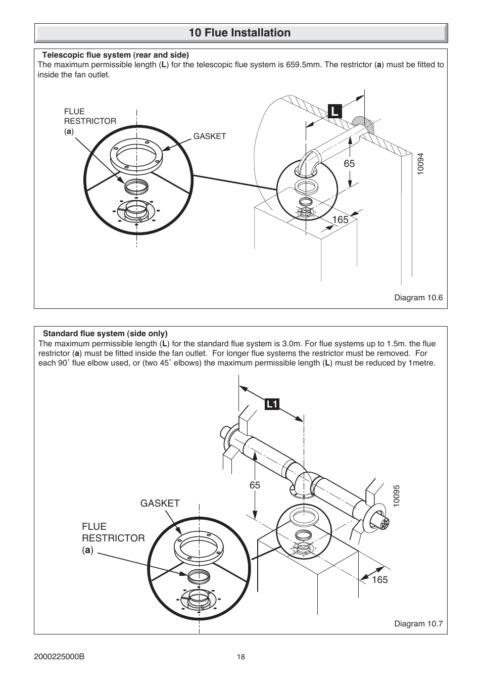 10 flue installation | Glow-worm 23c User Manual | Page 18 / 44