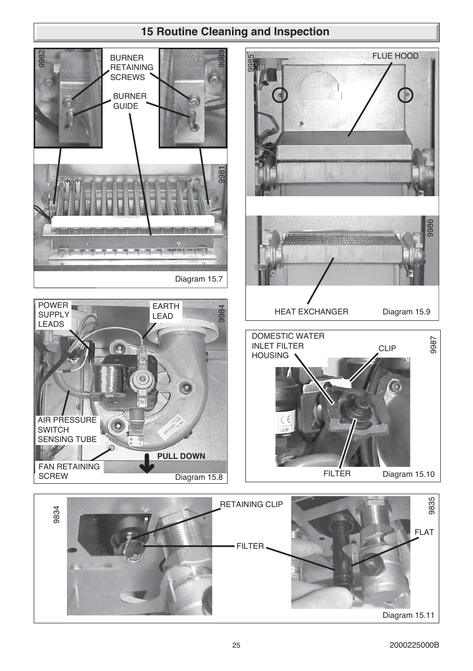 15 routine cleaning and inspection | Glow-worm 23c User Manual | Page 25 / 44