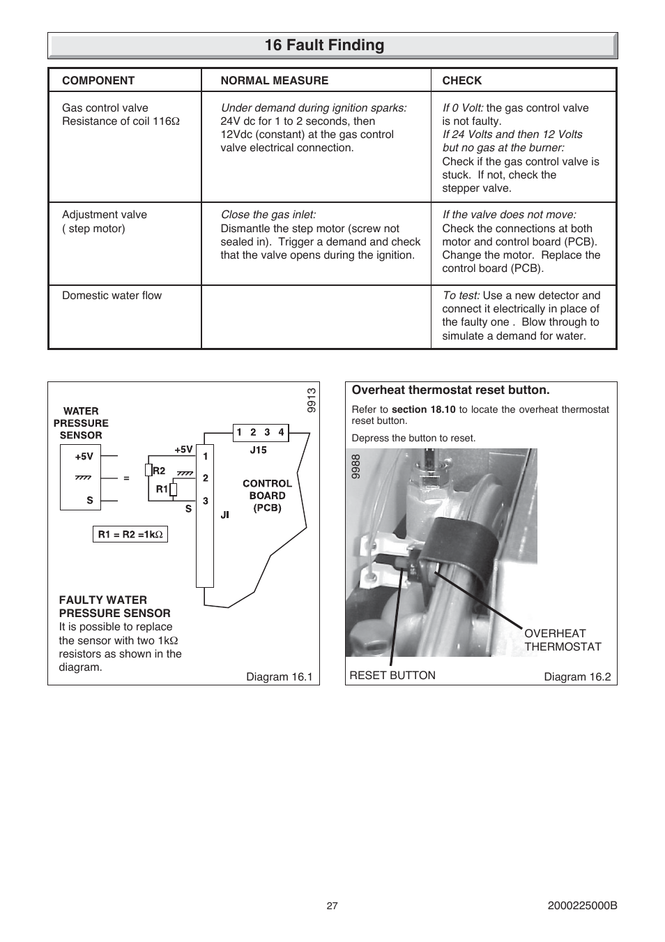 16 fault finding | Glow-worm 23c User Manual | Page 27 / 44
