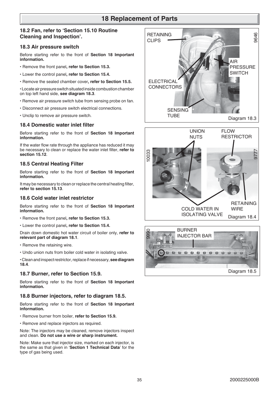 18 replacement of parts | Glow-worm 23c User Manual | Page 35 / 44