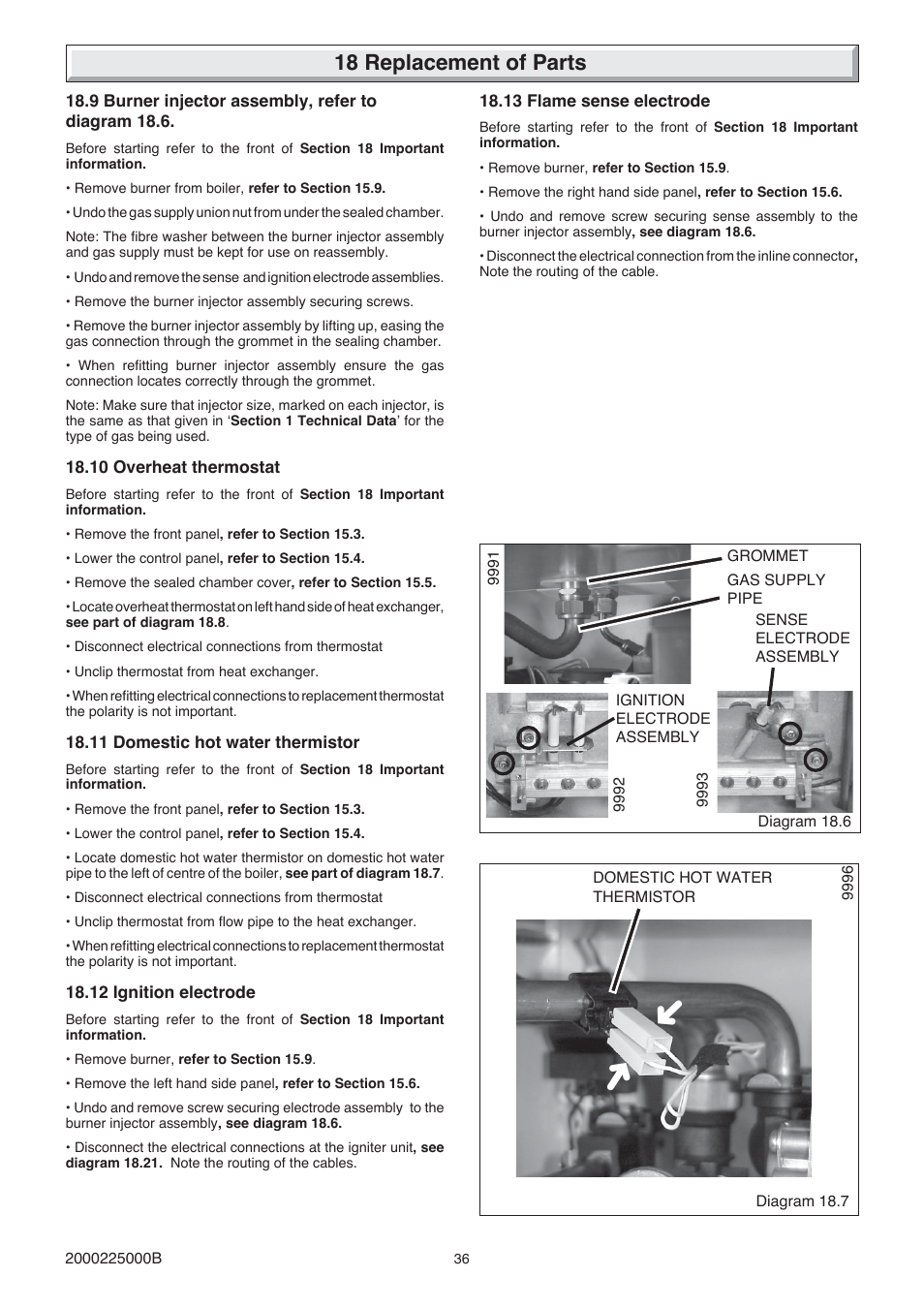 18 replacement of parts | Glow-worm 23c User Manual | Page 36 / 44