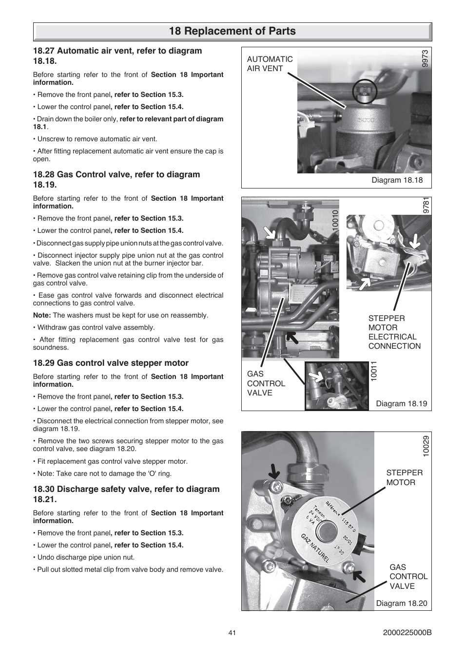 18 replacement of parts | Glow-worm 23c User Manual | Page 41 / 44