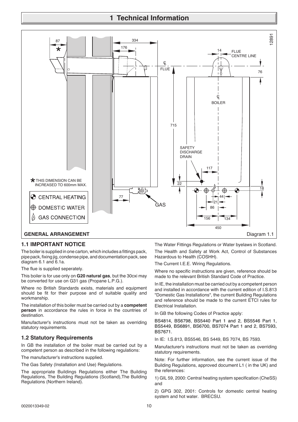 1 technical information, 1 important notice, 2 statutory requirements | Glow-worm 24-38CXI Range User Manual | Page 10 / 52