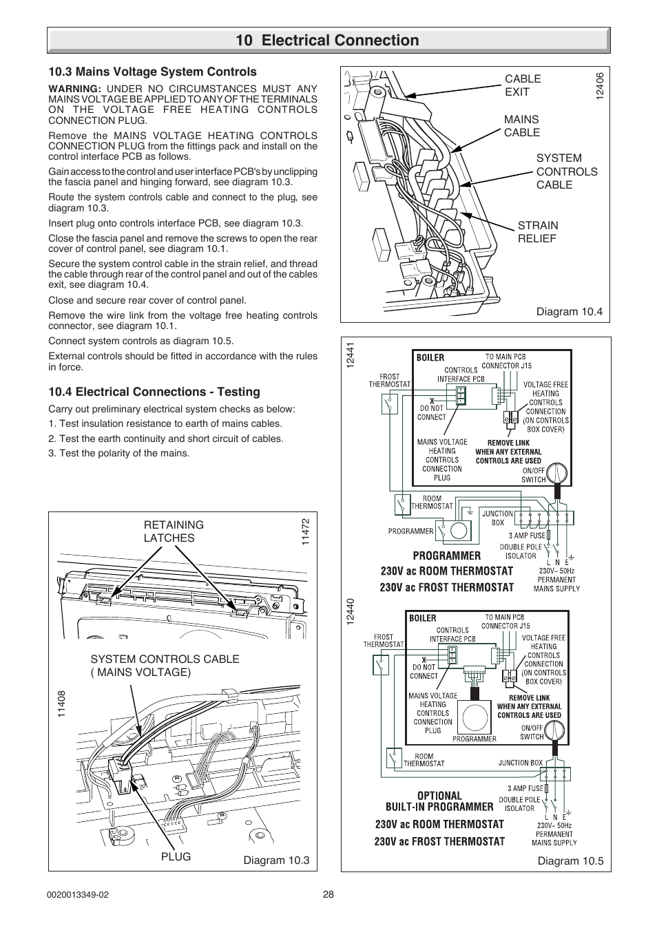 10 electrical connection | Glow-worm 24-38CXI Range User Manual | Page 28 / 52