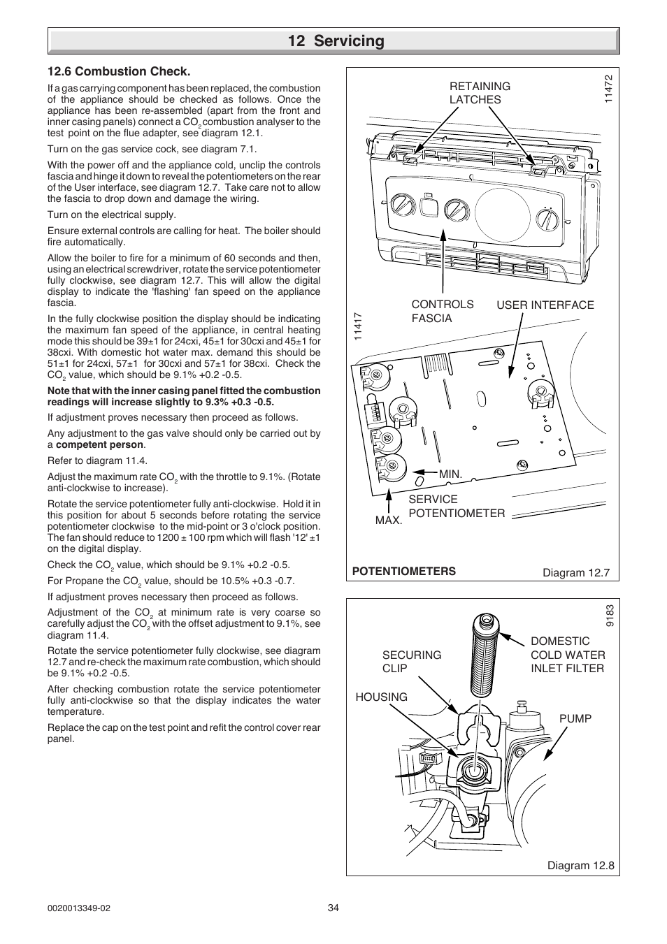 12 servicing | Glow-worm 24-38CXI Range User Manual | Page 34 / 52