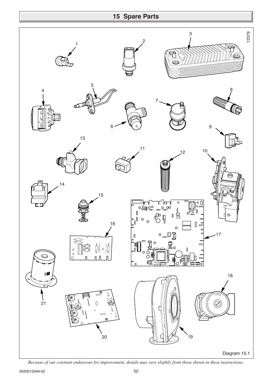 15 spare parts | Glow-worm 24-38CXI Range User Manual | Page 52 / 52
