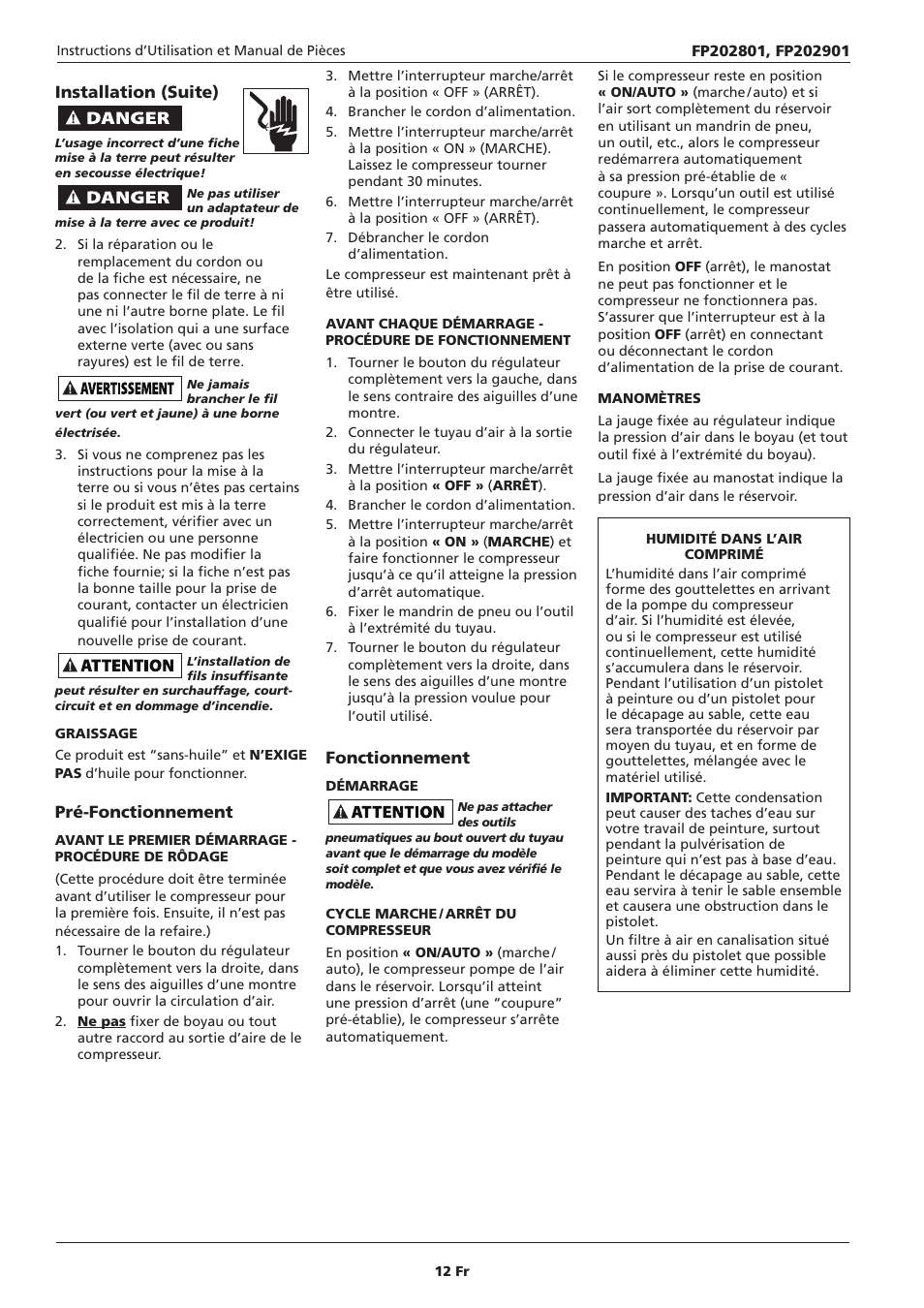 Campbell Hausfeld IN614207AV User Manual | Page 12 / 24