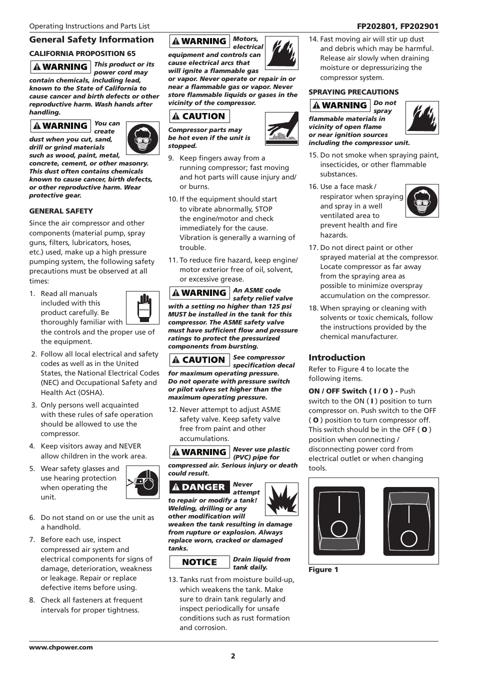 General safety information, Introduction | Campbell Hausfeld IN614207AV User Manual | Page 2 / 24