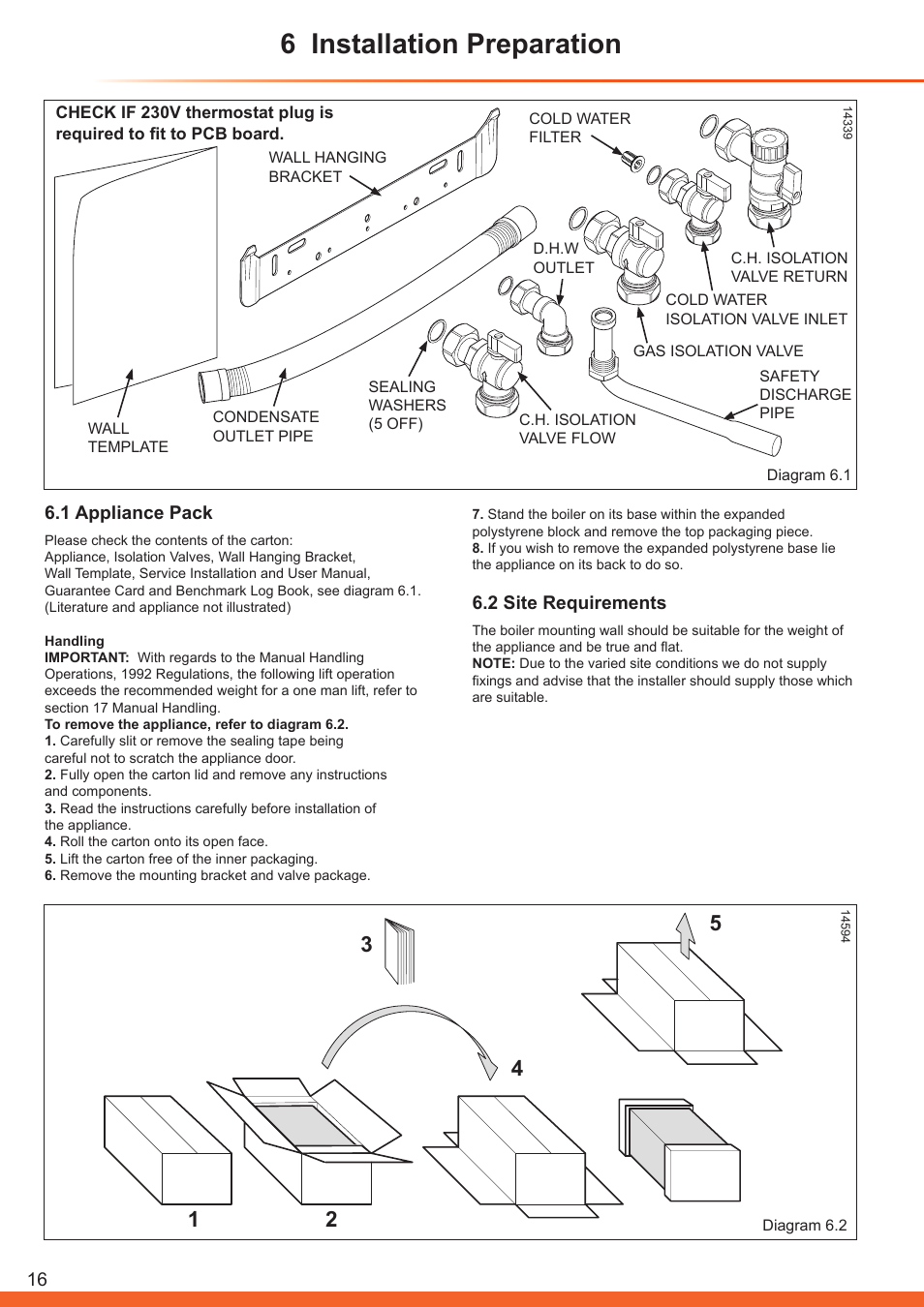 6 installation preparation | Glow-worm Betacom C User Manual | Page 16 / 68