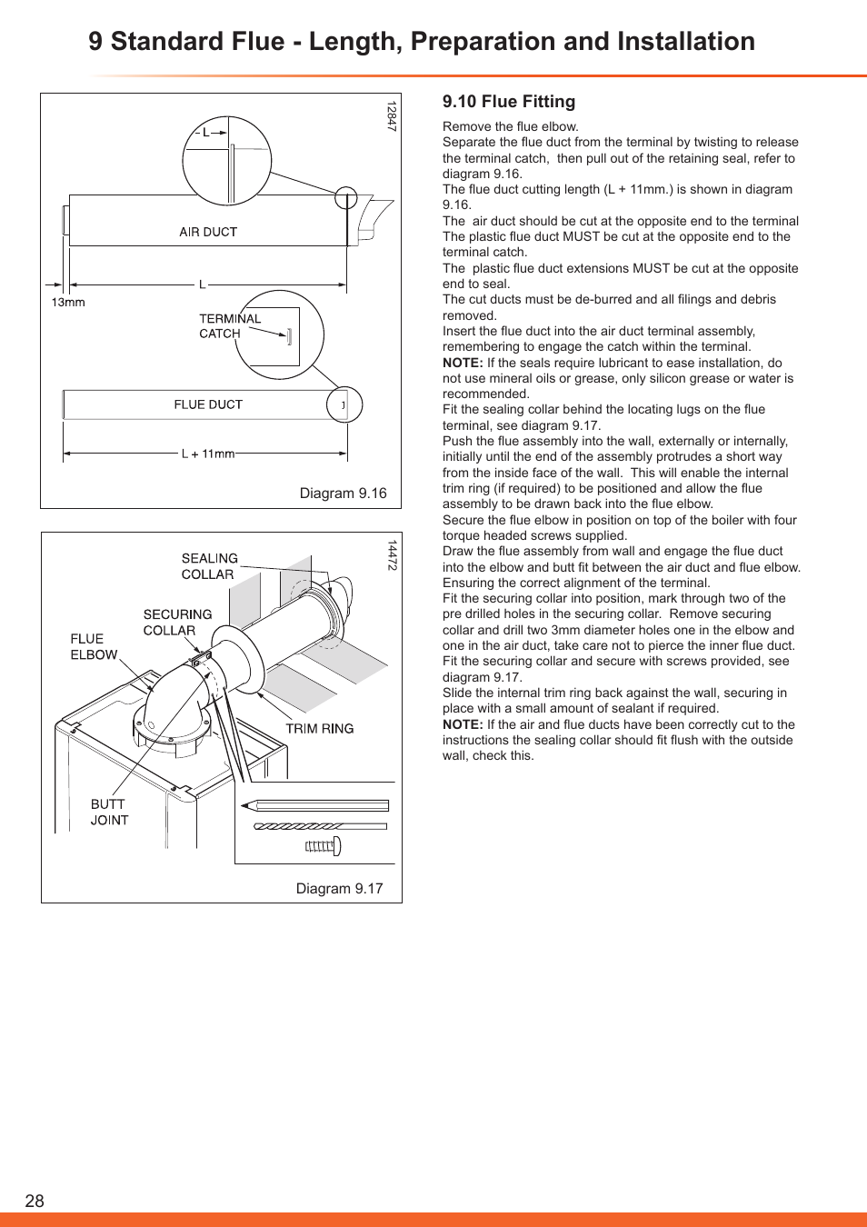 10 flue fitting | Glow-worm Betacom C User Manual | Page 28 / 68