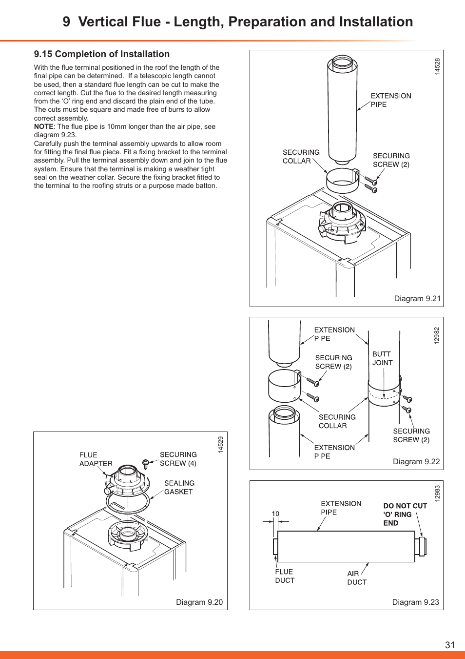 15 completion of installation | Glow-worm Betacom C User Manual | Page 31 / 68