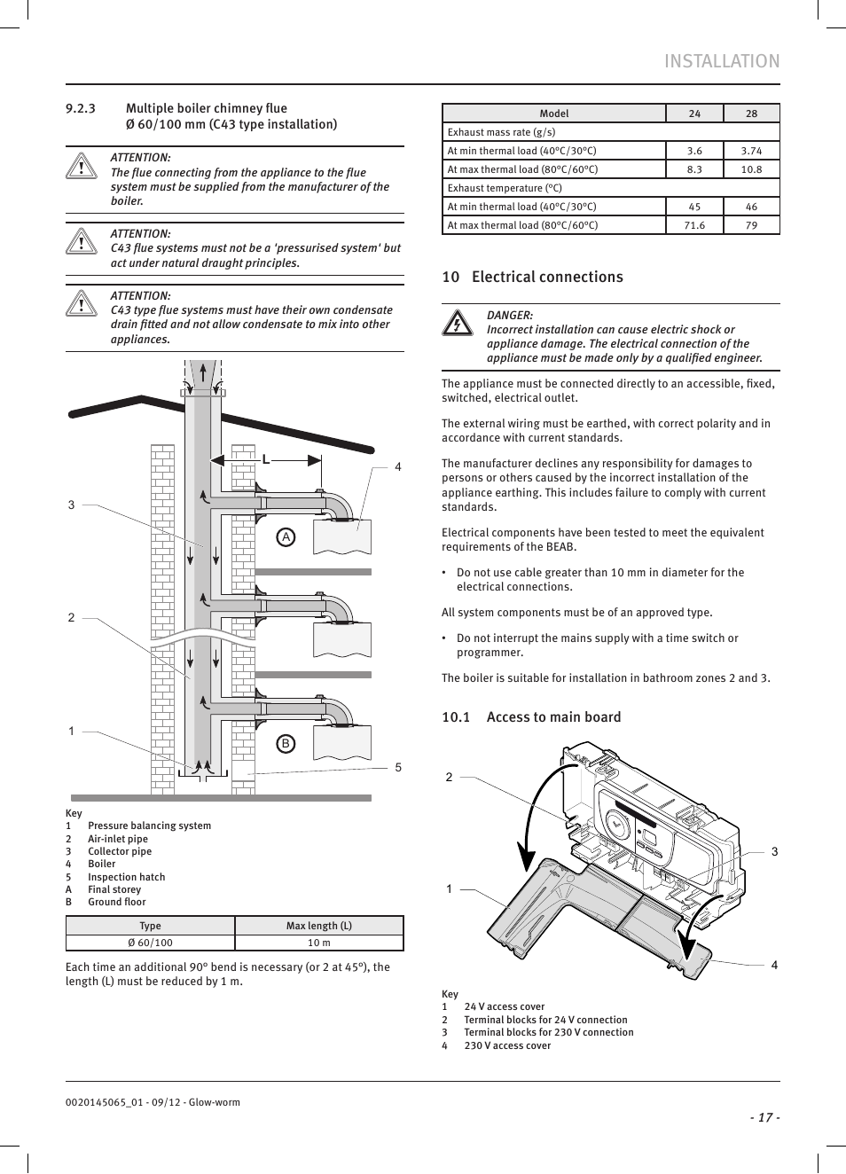 Installation, 10 electrical connections | Glow-worm Betacom2 User Manual | Page 19 / 56