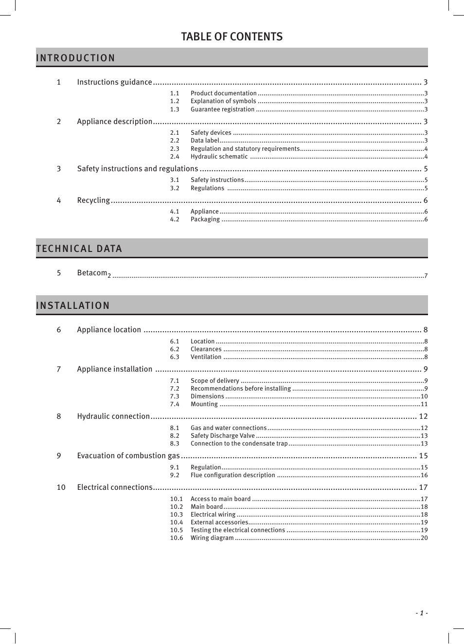 Glow-worm Betacom2 User Manual | Page 3 / 56