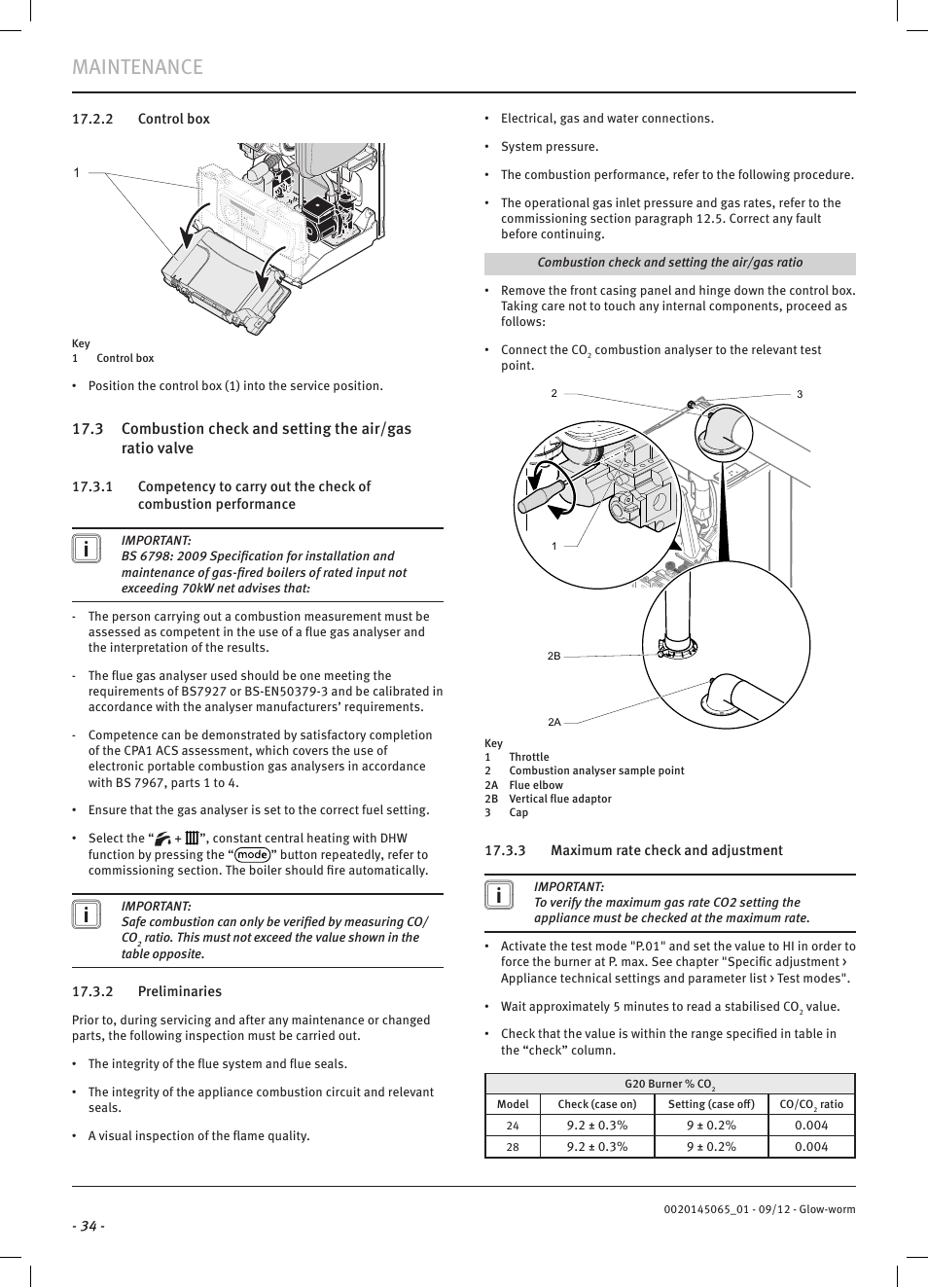 Maintenance | Glow-worm Betacom2 User Manual | Page 36 / 56