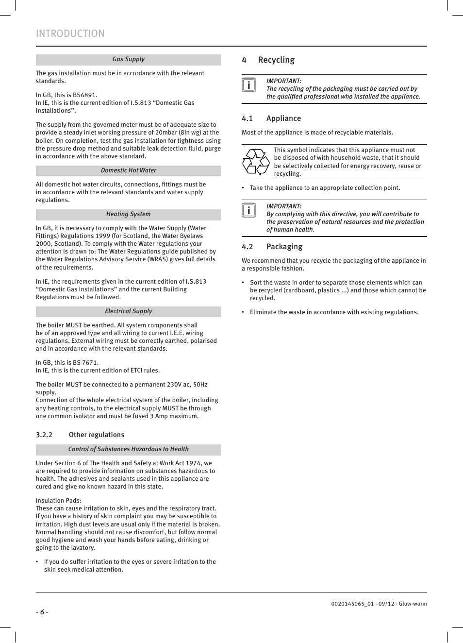 Introduction | Glow-worm Betacom2 User Manual | Page 8 / 56