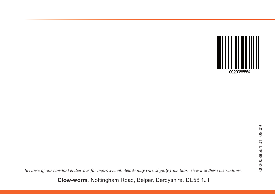 Glow-worm Clearly Heat Recovery User Manual | Page 20 / 20