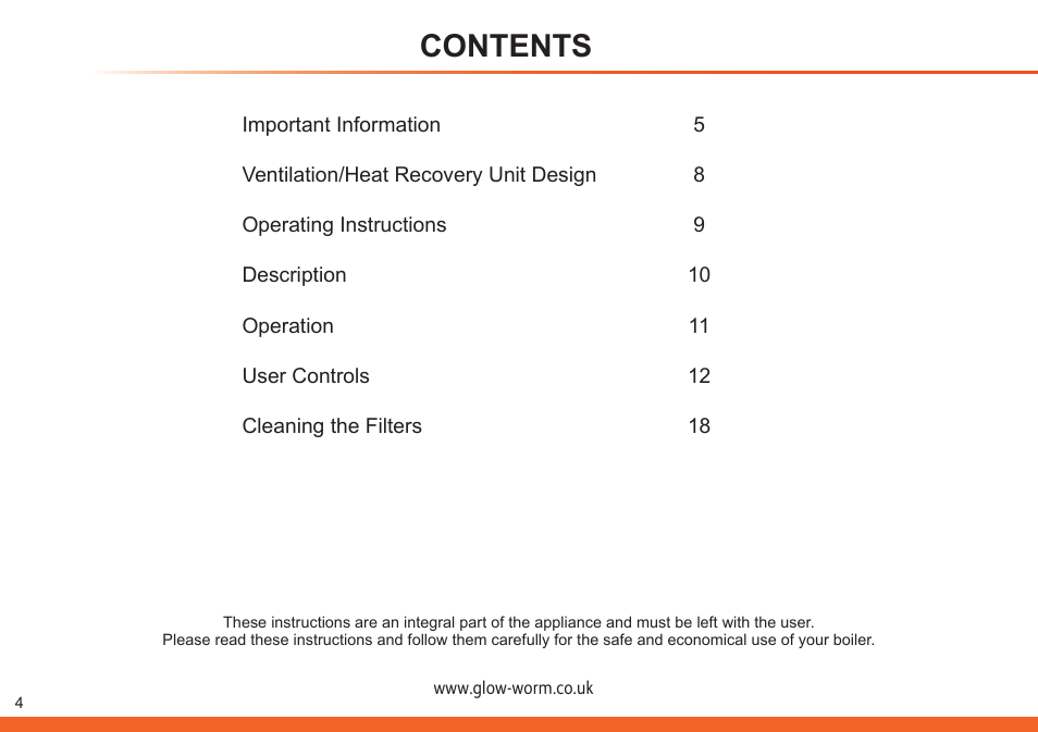 Glow-worm Clearly Heat Recovery User Manual | Page 4 / 20