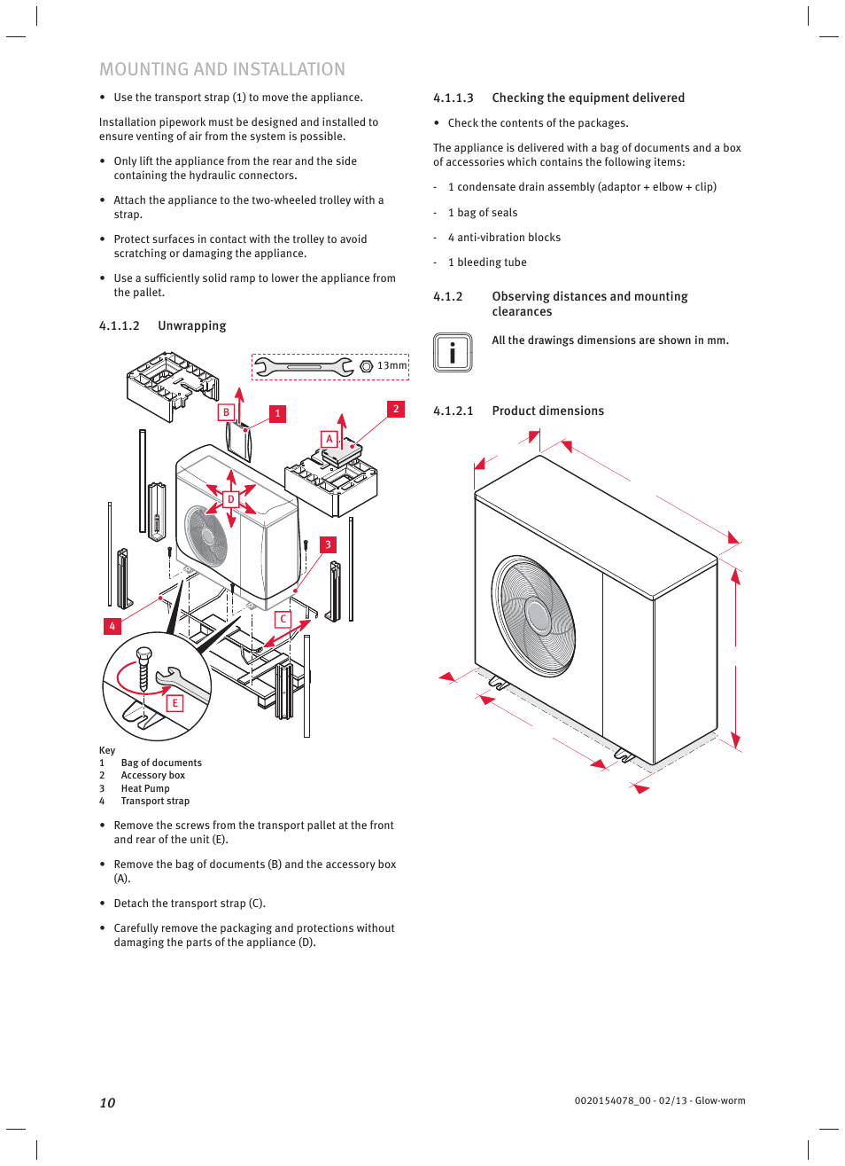 Mounting and installation | Glow-worm Clearly Heat Pumps Envirosorb3 User Manual | Page 10 / 28