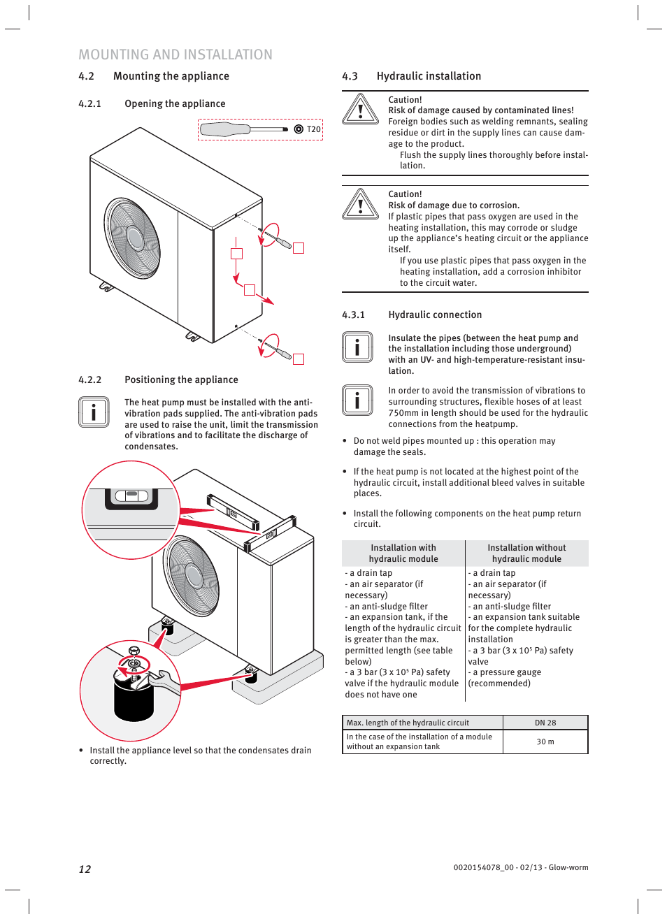 Mounting and installation | Glow-worm Clearly Heat Pumps Envirosorb3 User Manual | Page 12 / 28