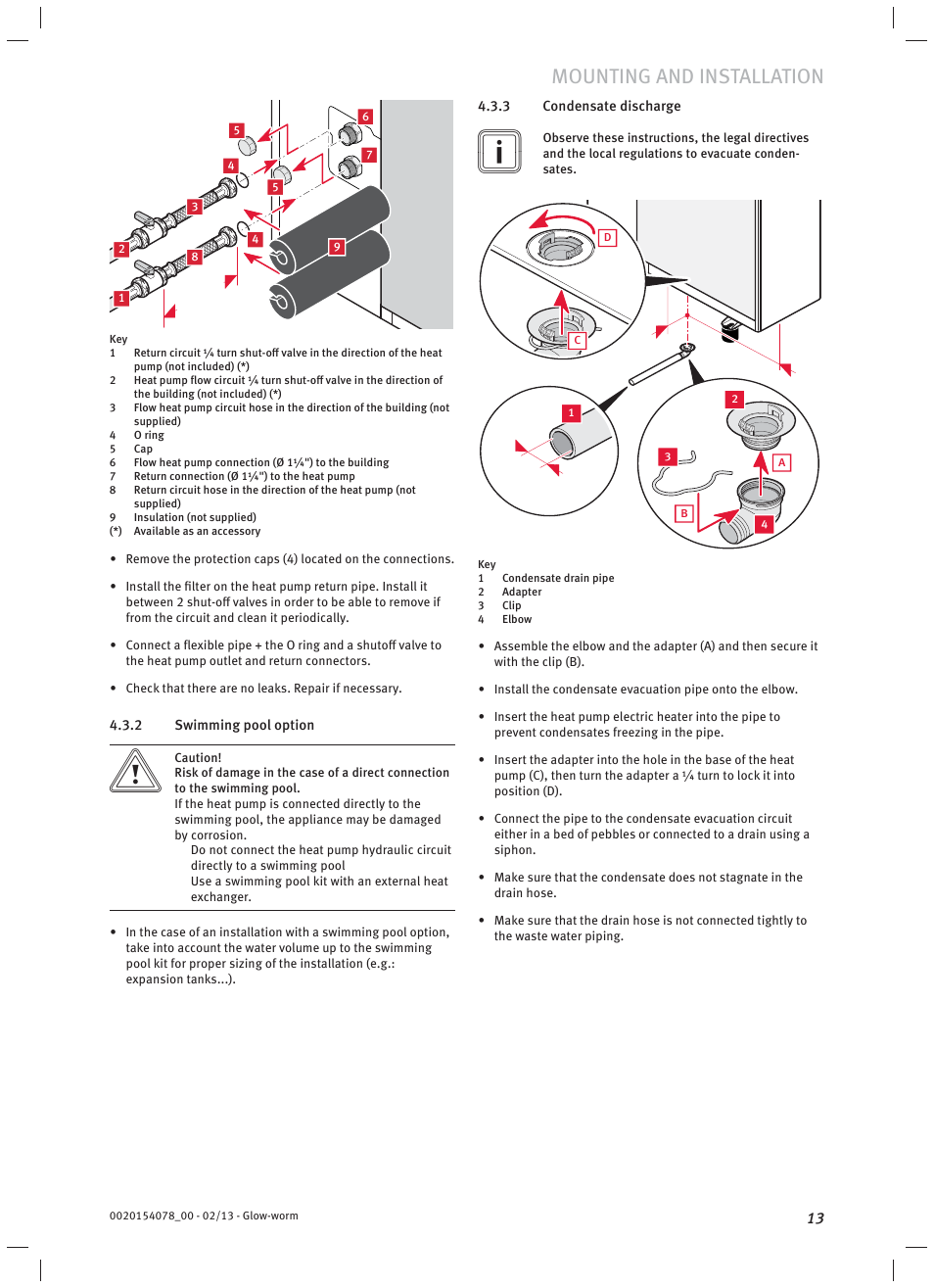 Mounting and installation | Glow-worm Clearly Heat Pumps Envirosorb3 User Manual | Page 13 / 28