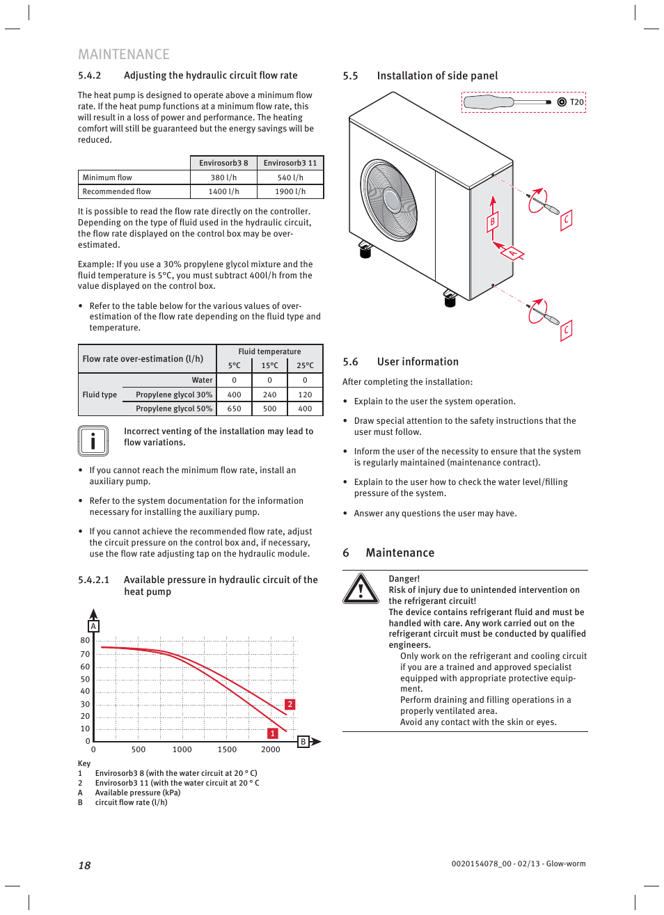 Maintenance, 6maintenance | Glow-worm Clearly Heat Pumps Envirosorb3 User Manual | Page 18 / 28