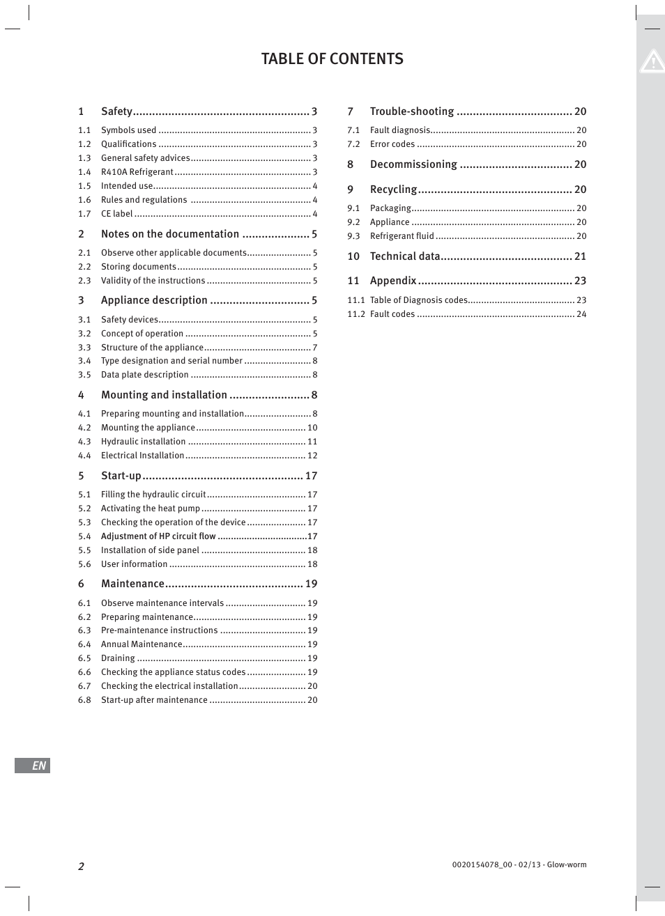 Glow-worm Clearly Heat Pumps Envirosorb3 User Manual | Page 2 / 28