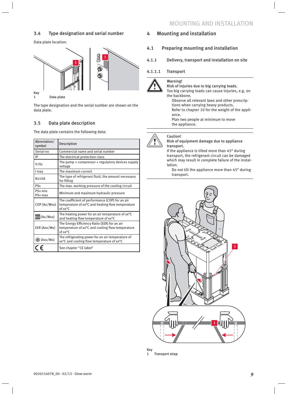 Mounting and installation, 4 mounting and installation | Glow-worm Clearly Heat Pumps Envirosorb3 User Manual | Page 9 / 28