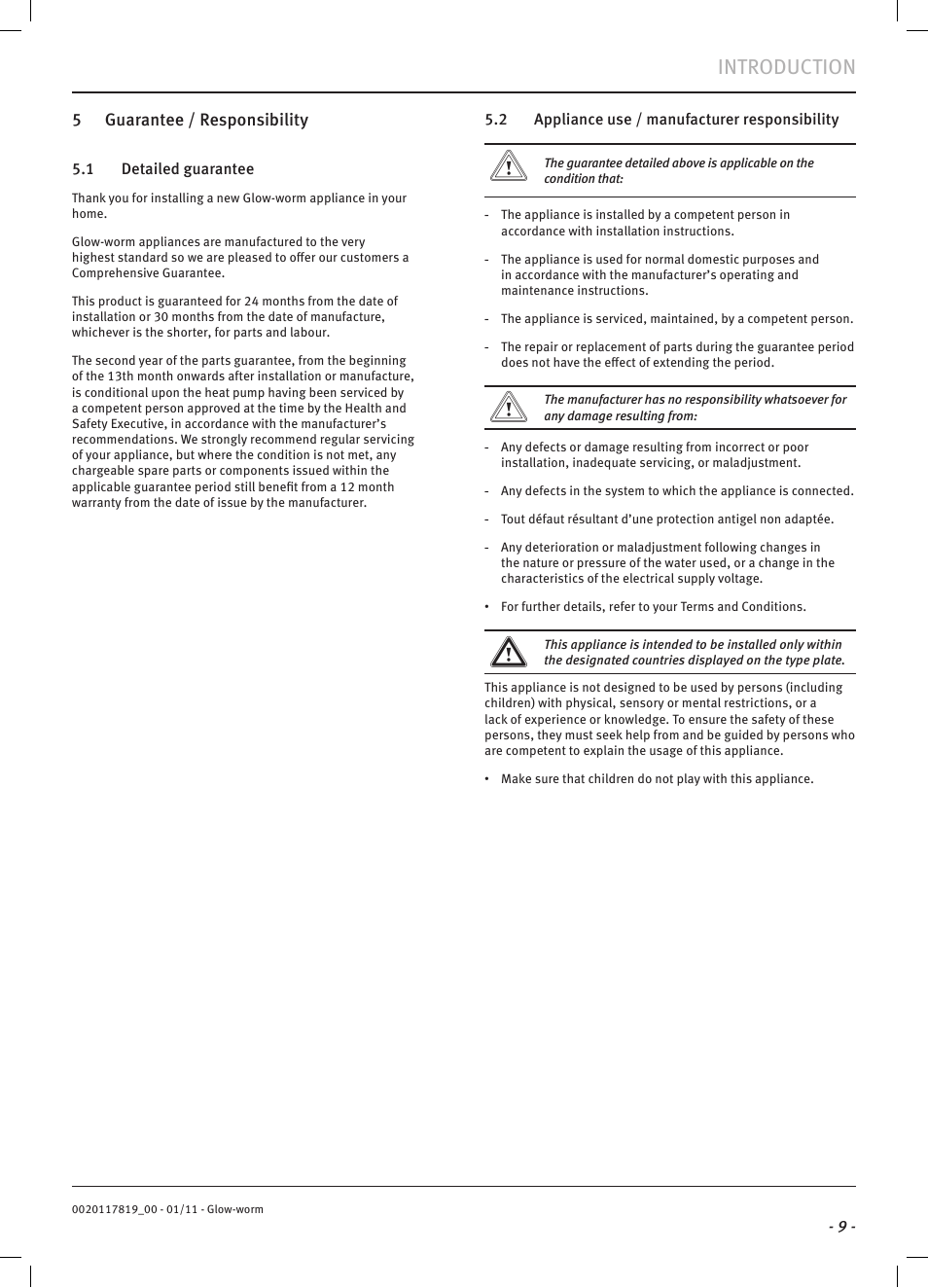 Introduction | Glow-worm Clearly Heat Pumps Envirosorb2 User Manual | Page 11 / 44