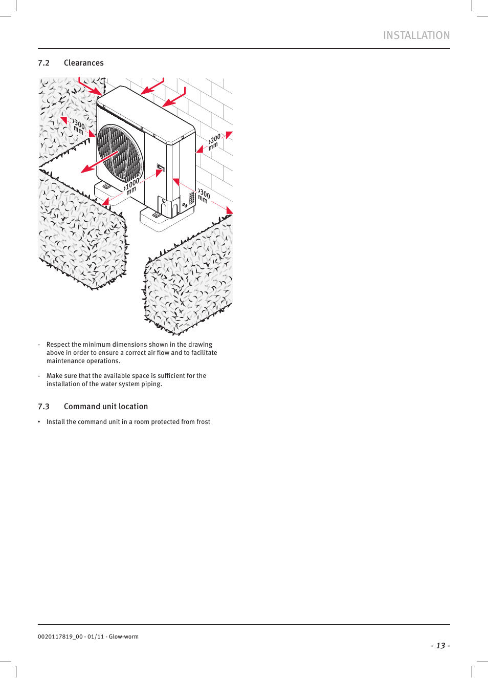 Installation | Glow-worm Clearly Heat Pumps Envirosorb2 User Manual | Page 15 / 44