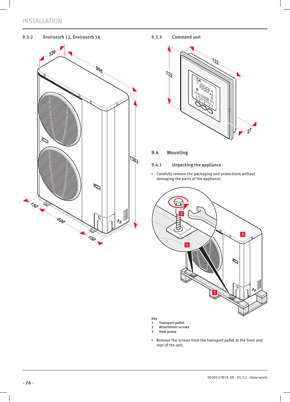 Installation | Glow-worm Clearly Heat Pumps Envirosorb2 User Manual | Page 18 / 44