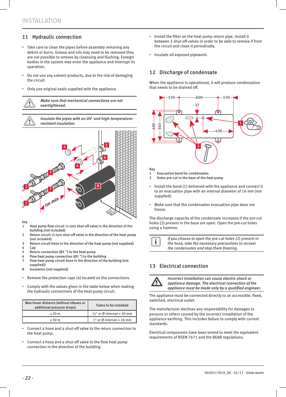 Installation | Glow-worm Clearly Heat Pumps Envirosorb2 User Manual | Page 24 / 44