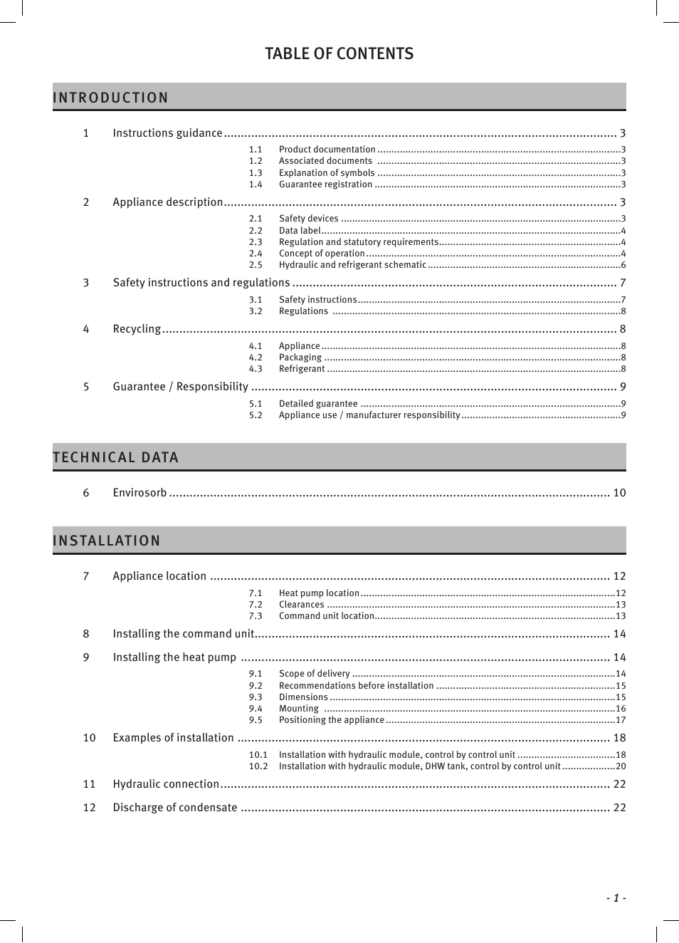 Glow-worm Clearly Heat Pumps Envirosorb2 User Manual | Page 3 / 44
