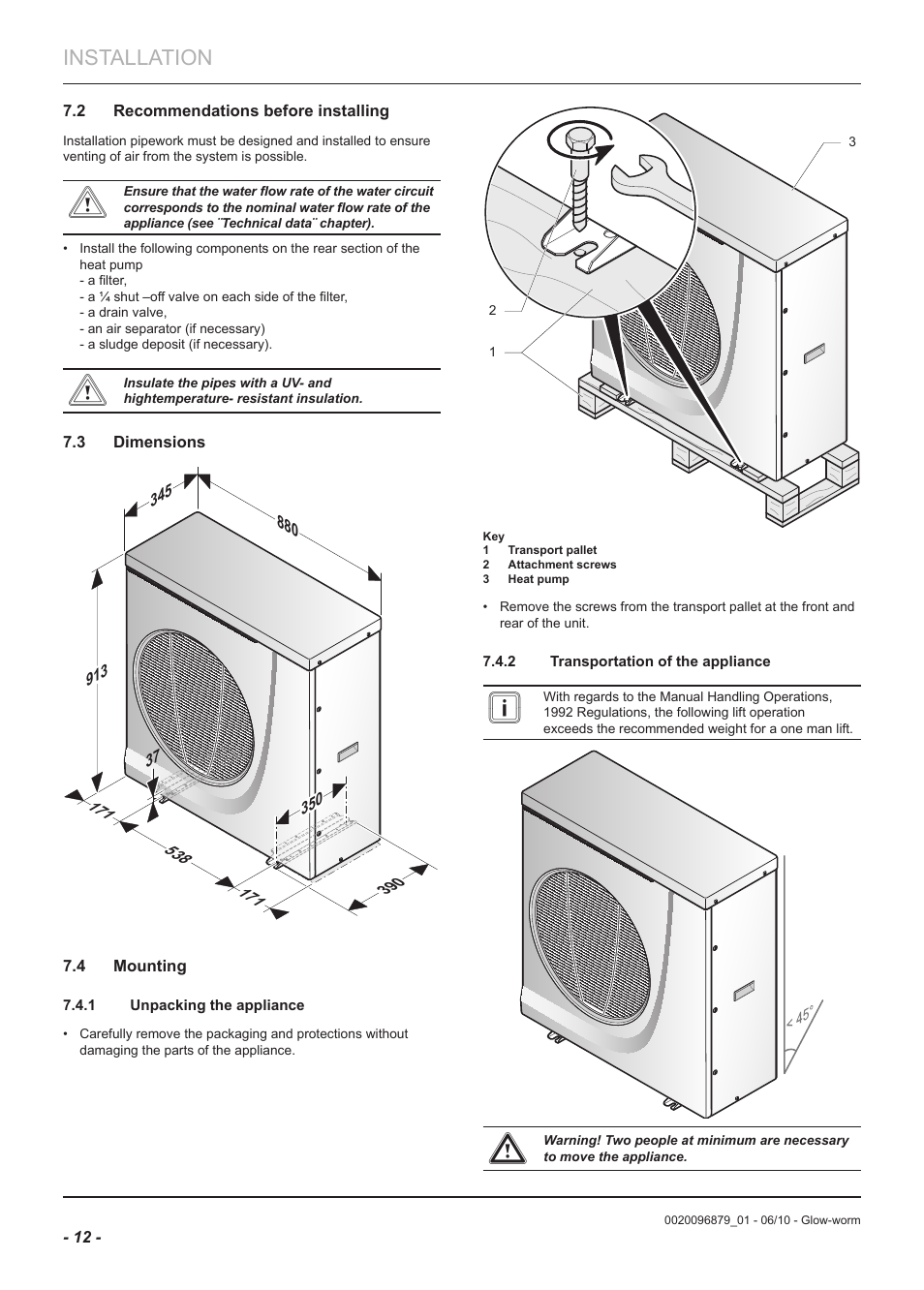 Installation | Glow-worm Clearly Heat Pumps 5kW User Manual | Page 14 / 28